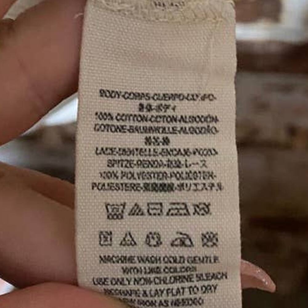 Free People We The Free Butterfly Graphic Print Pure Cotton Lace 3/4 Sleeve Tee - Picture 6 of 7